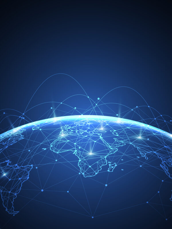 Global network connection. World map point and line composition concept of global business. Vector Illustration